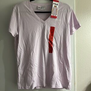 FILA Ladies' V-Neck Tee, Light Purple Medium